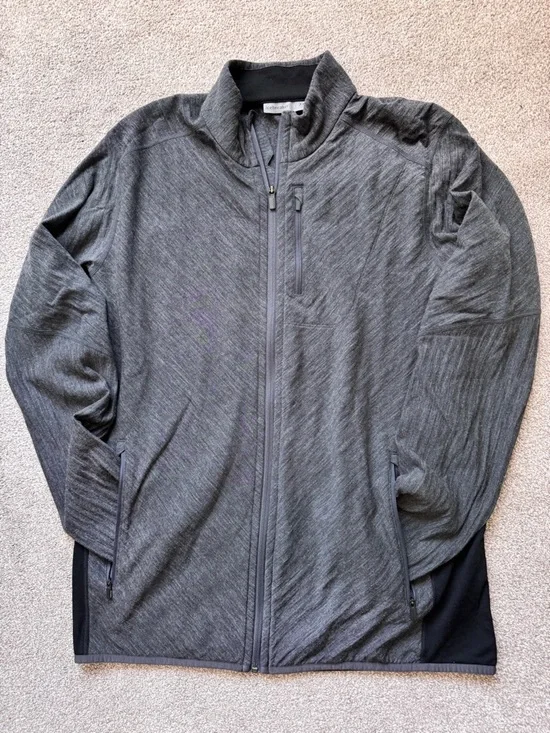 Men’s Icebreaker Merino Wool Descender Full Zip Outdoor Jacket Size XXL Like NEW - Picture 2 of 16